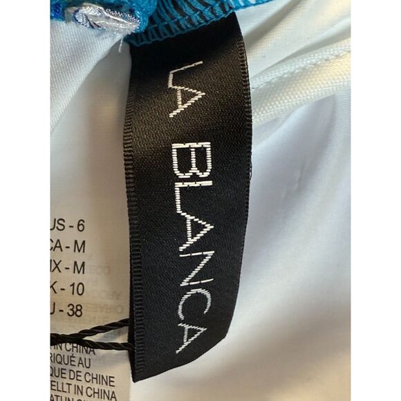 La Blanca Women's Size 6 Blue Aquatic Nature Lace Up One Piece Bodysuit NWT - Picture 5 of 9